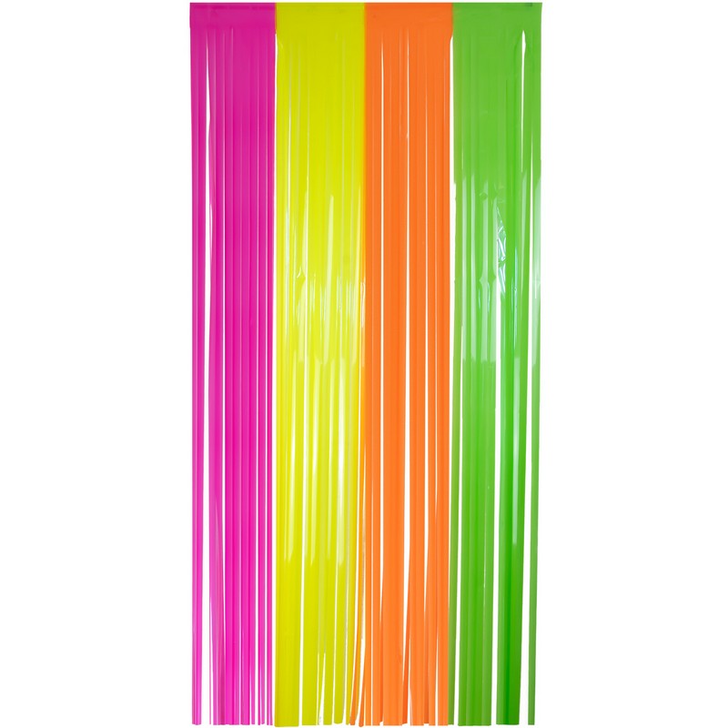 Neon Frynseforhæng Multifarvet - 1 stk (1 m x 2 m) | UV / Neon Forhæng - Temashop