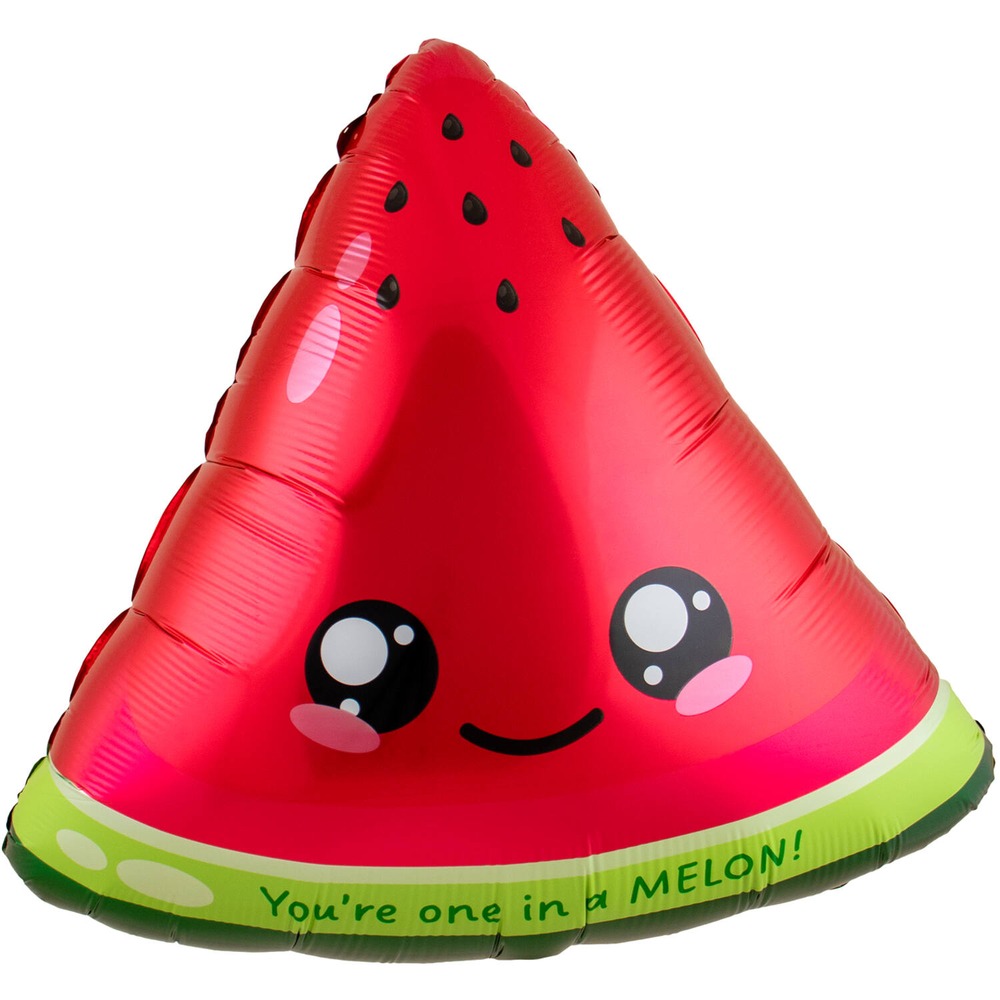 Kawaii Vandmelon Folieballon - 1 stk (60 x 57 cm) | Kawaii Folieballoner - Temashop