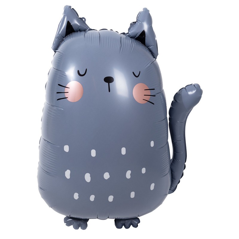 Sovende Kat Folieballon - 1 stk (49 x 69 cm) | Kat Folieballoner - Temashop