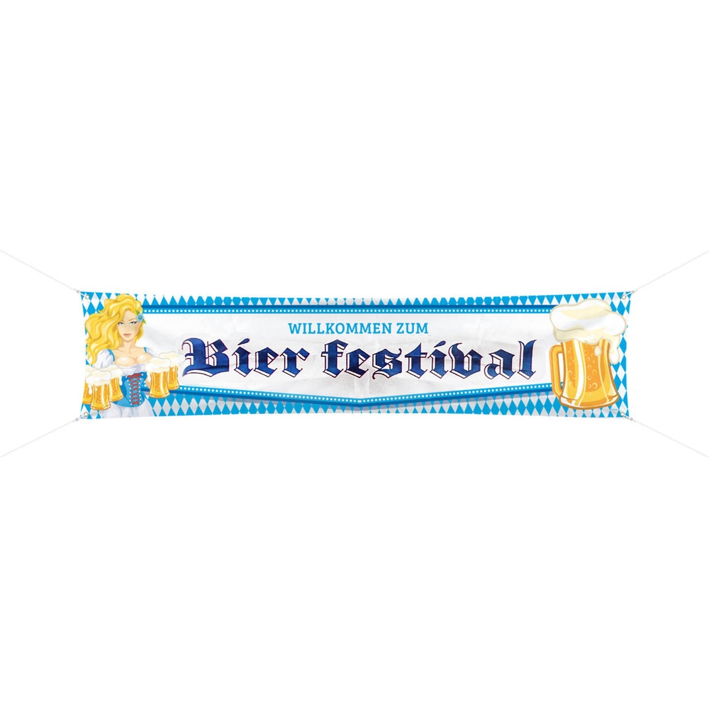 Oktoberfest Bierfest Banner - 1 stk (180 x 40 cm) | Oktoberfest Bannere - Temashop