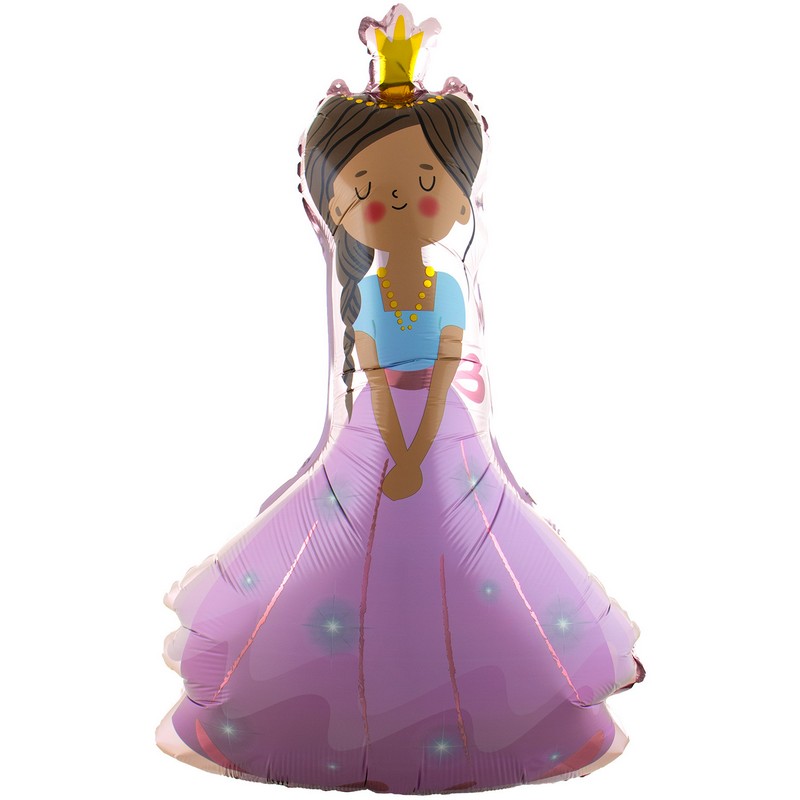 Prinsesse Folieballon Lilla - 1 stk (55 x 85 cm) | Prinsesse Folieballoner - Temashop