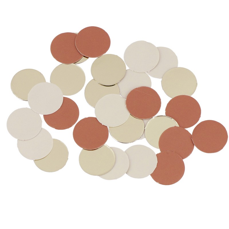 Cirkel Konfetti Crème/Rose/Guld - 1 pakke (1,5 cm) - Temashop