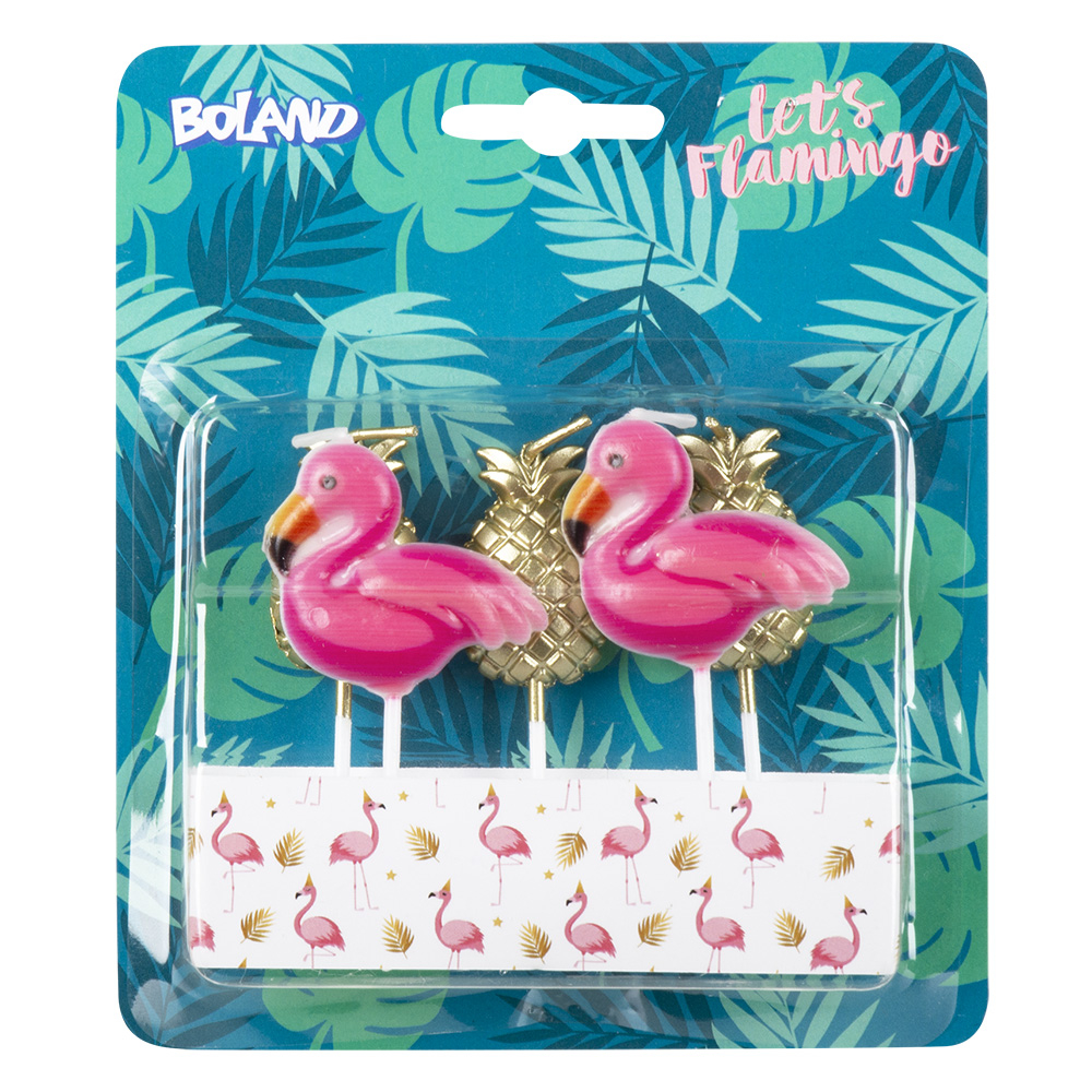 Flamingo & Ananas Kagelys - 5 stk | Flamingo Kagelys - Temashop