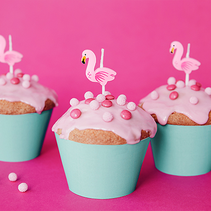 Flamingo Kagelys - 5 stk (3 cm) | Flamingo Kagelys - Temashop