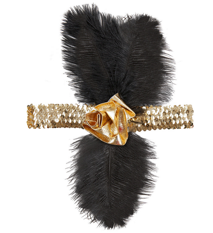 Flapper 20'er Pandebånd | 20'erne Gangster Hårbøjle / Pandebånd / Hårbånd - Hovedtilbehør - Temashop