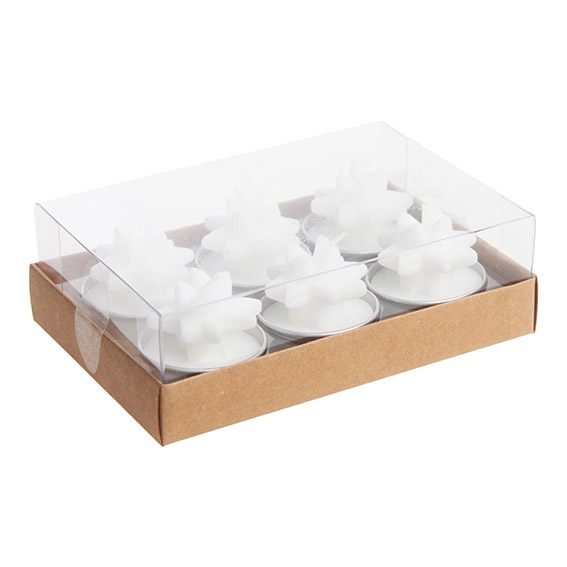 Flettet Stjerne Fyrfadslys - 6 stk | Julepynt Lys / lysestager - Temashop