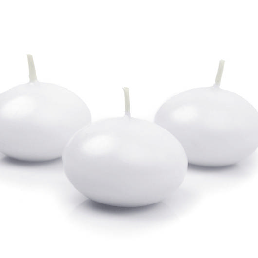 Flydende Lys Mat Hvid - 10 stk (5 cm) - Temashop