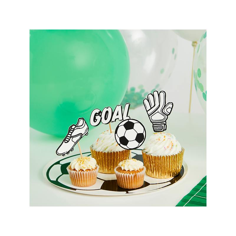 Fodbold Party Madpinde - 12 stk (14 x 13 cm) | Fodbold Kagepinde - Temashop