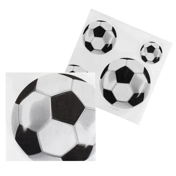 Fodbold Servietter - 20 stk (33 x 33 cm) | Fodbold Servietter - Temashop