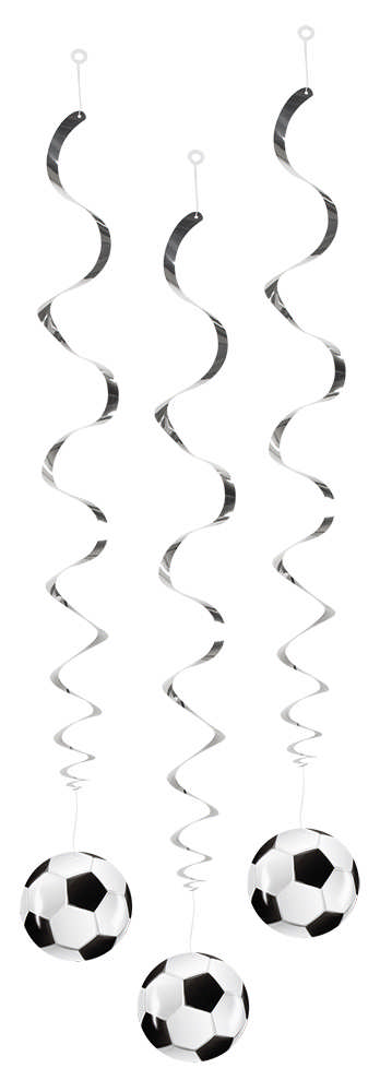 Fodbold Swirls - 3 stk (85 cm) | Fodbold Spiraler/string - Temashop