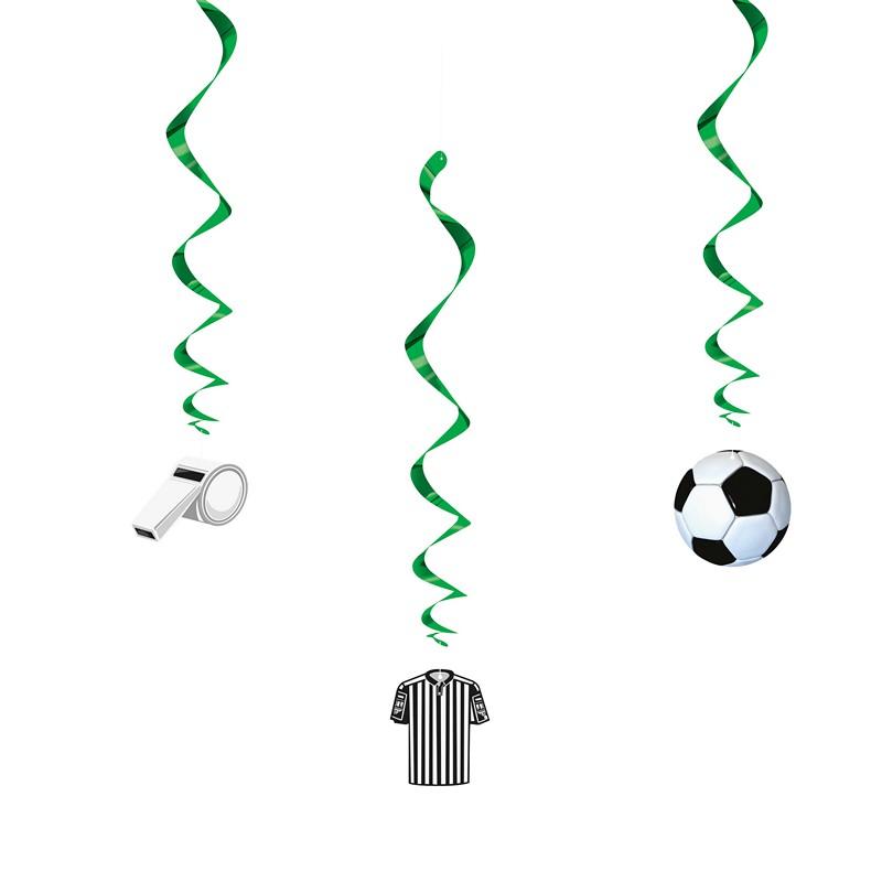 Fodbold Swirls - 3 stk (66 cm) | Fodbold Spiraler/string - Temashop