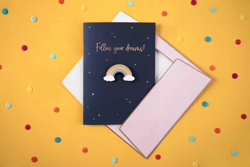 Follow Your Dreams Kort - 1 stk (14,8 x 10,5 cm) | Tillykke Kort / Invitationer / Gode råd - Temashop