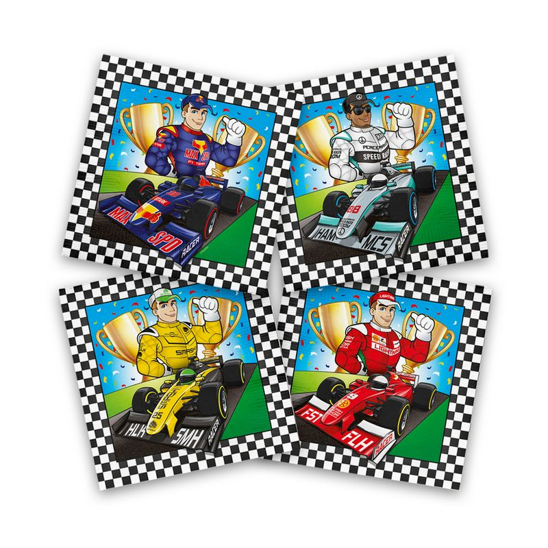 Racerbil Servietter - 20 stk (33 x 33 cm) | Racerløb tema Servietter - Temashop