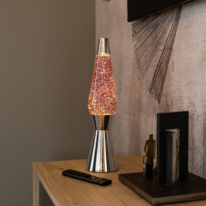 Bullet Lavalampe Rosa Glitter (10 x 40 cm) - Temashop