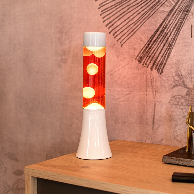 Tower Lavalampe Hvid/Rød (9 x 31 cm) - Temashop