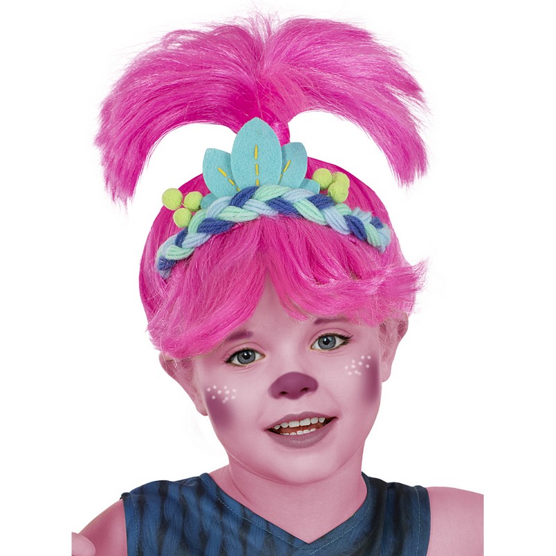 Trolls Poppy Børneparyk | Trolls Paryk - Hovedtilbehør - Temashop