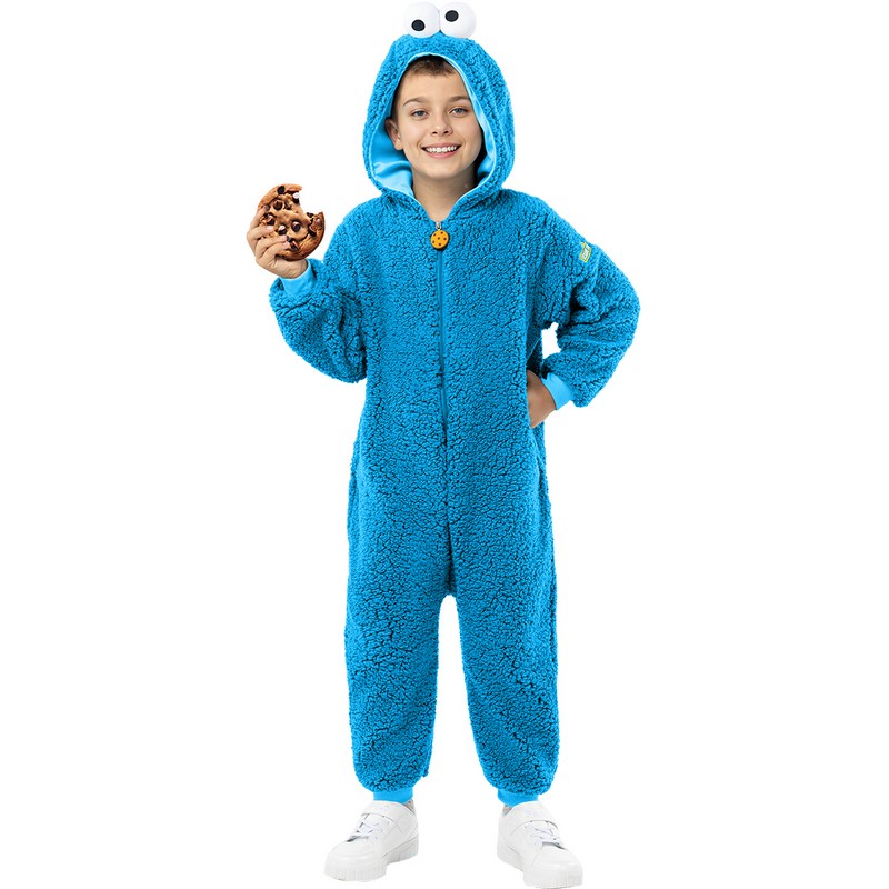 Sesame StreetÂ® Cookie Monster Onesie Børnekostume
