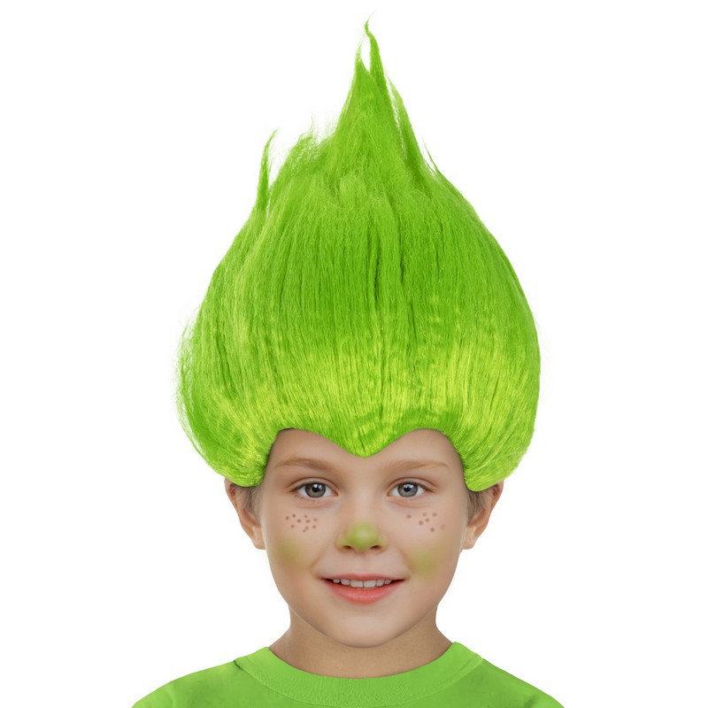 Trolls Børneparyk Grøn | Trolls Paryk - Hovedtilbehør - Temashop