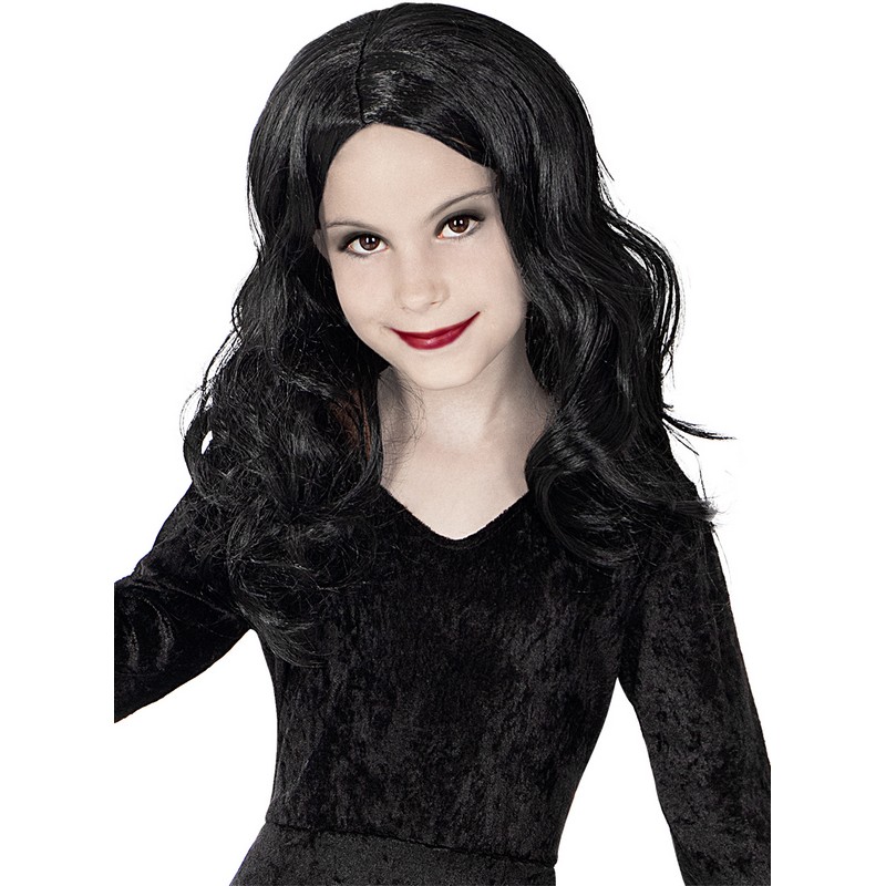 Addams Family Morticia Addams Børneparyk | Familien Addams Paryk - Hovedtilbehør - Temashop
