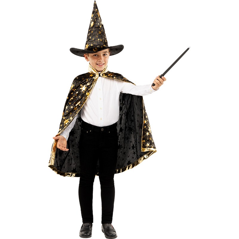 Troldmand Børnekostume Guld - Fantasy / Eventyr kostume til børn i størrelserne 110-152 | Troldmand udklædning til børn - Temashop