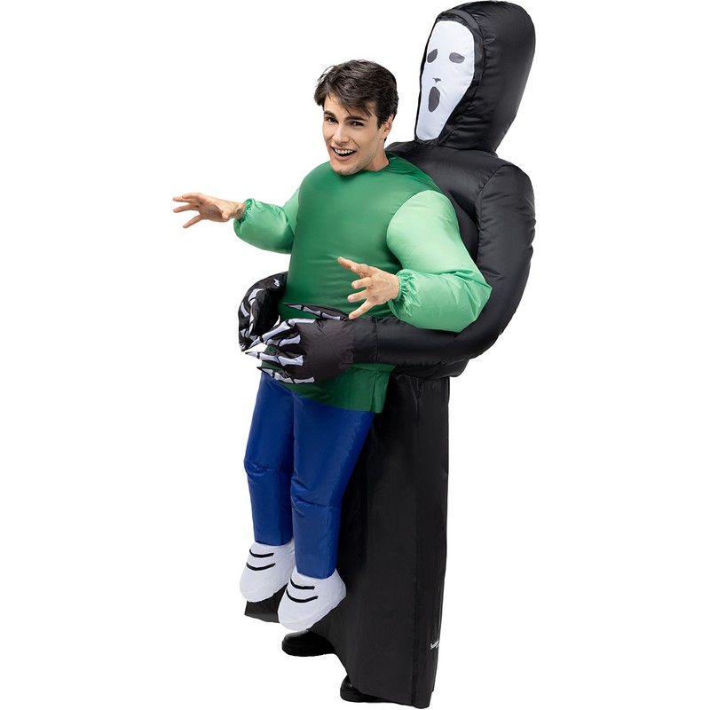 Oppusteligt Døden Kostume - Halloween kostume til voksne | Manden med leen - Temashop