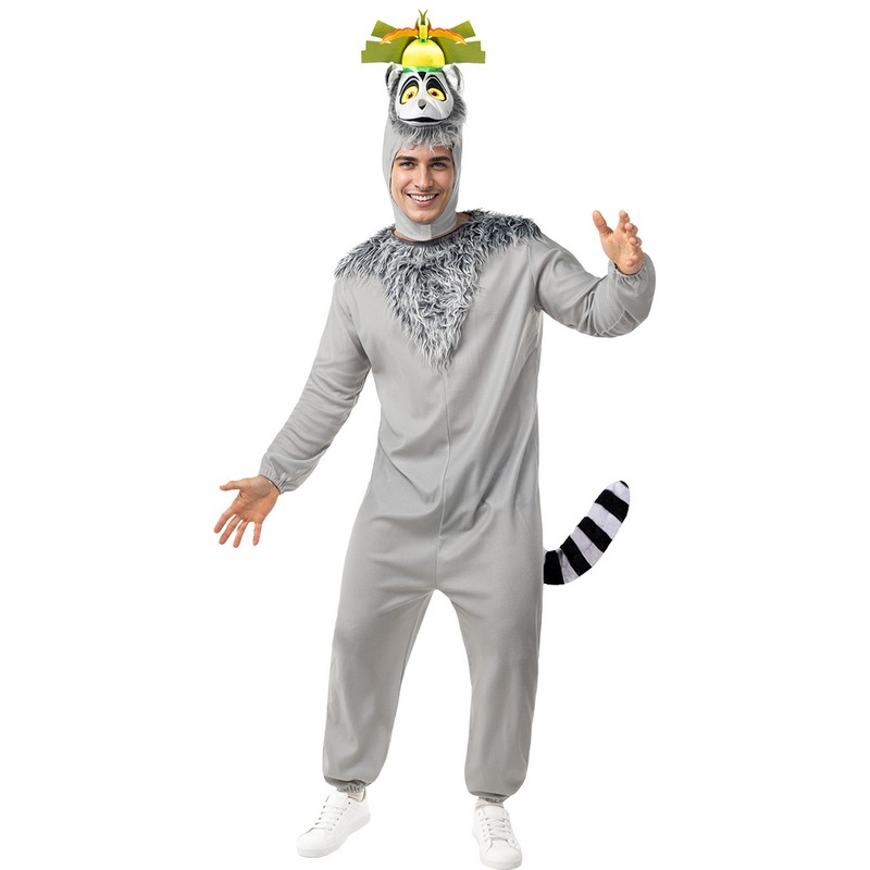 Madagascar Kong Julien Kostume - Børne TV kostume til voksne i størrelserne S-XL | Madagascar kostume til mænd - Temashop