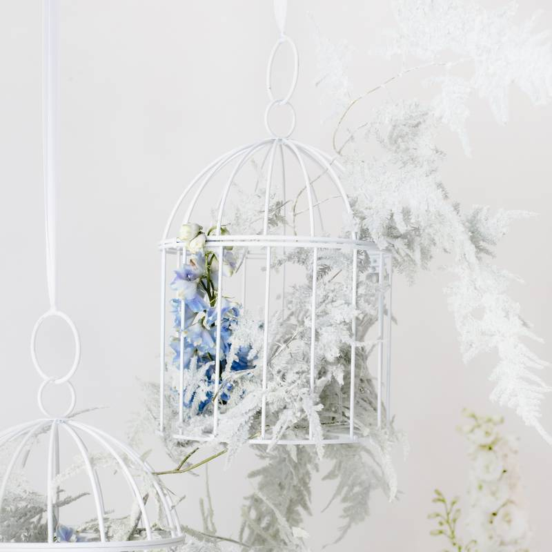 Fuglebur Borddekoration Hvid - 1 stk (24 cm) | Fugl Centerpieces - Temashop