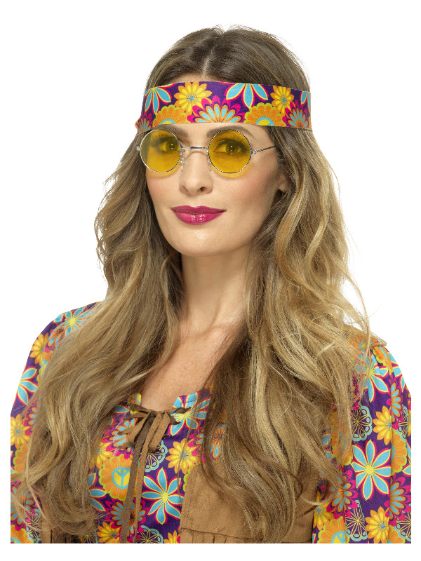 Funky Hippie Briller Gul | 60'erne Hippie Briller - Hovedtilbehør - Temashop