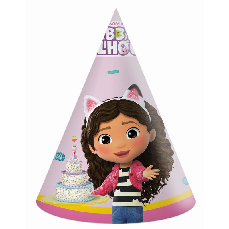 Gabby's Dollhouse Festhatte - 6 stk | Gabbys Dollhouse Partyhatte - Temashop