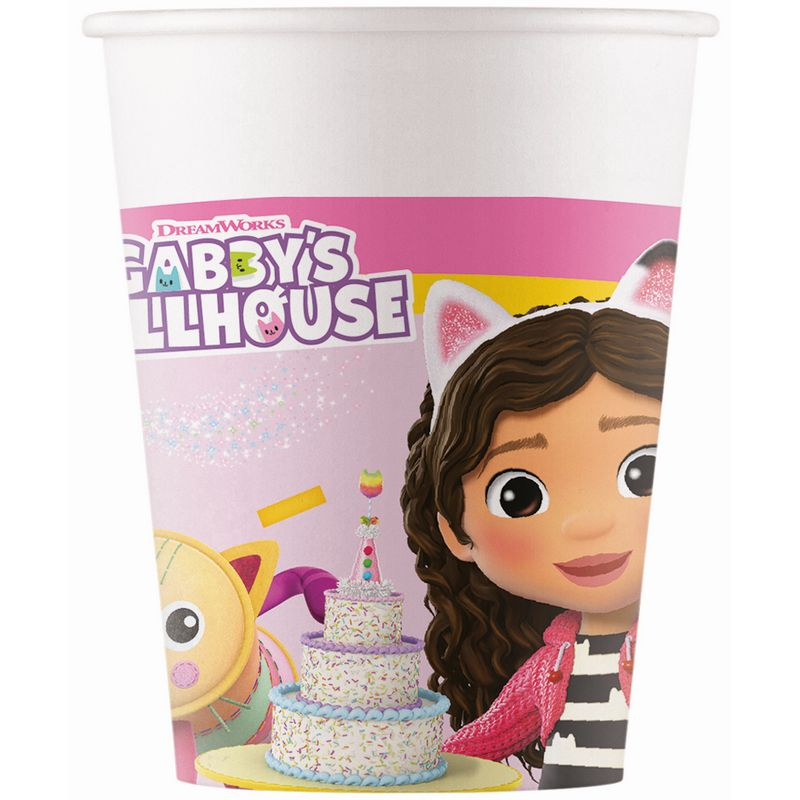 Gabby's Dollhouse Papkrus - 8 stk (200 ml) | Gabbys Dollhouse Krus - Temashop