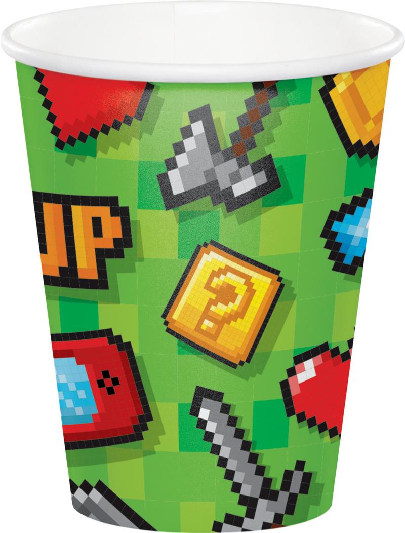 Gaming Party Kopper - 8 stk (256 ml) | Computerspil Krus - Temashop