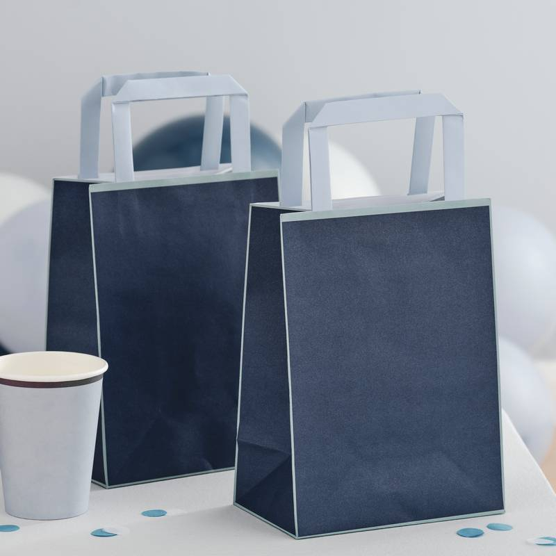 Gaveposer Marineblå - 5 stk (26 x 13 cm) | Blåt tema Poser / Goodiebags - Temashop