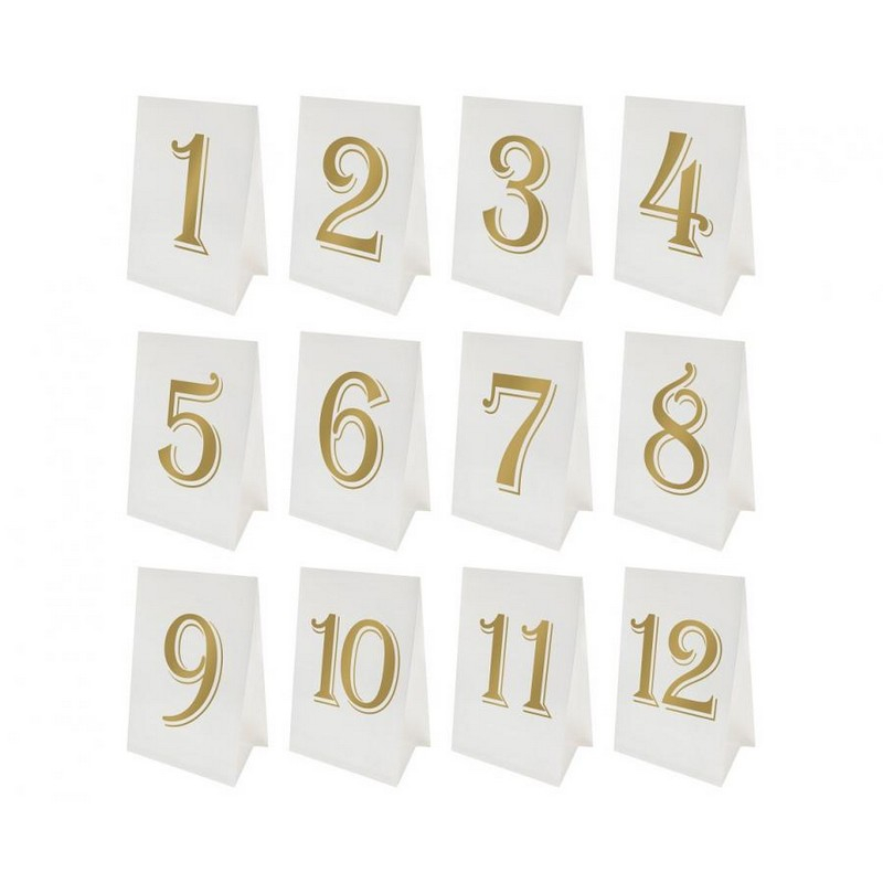 Bordnumre - 12 stk (10 x 15 cm) - Temashop