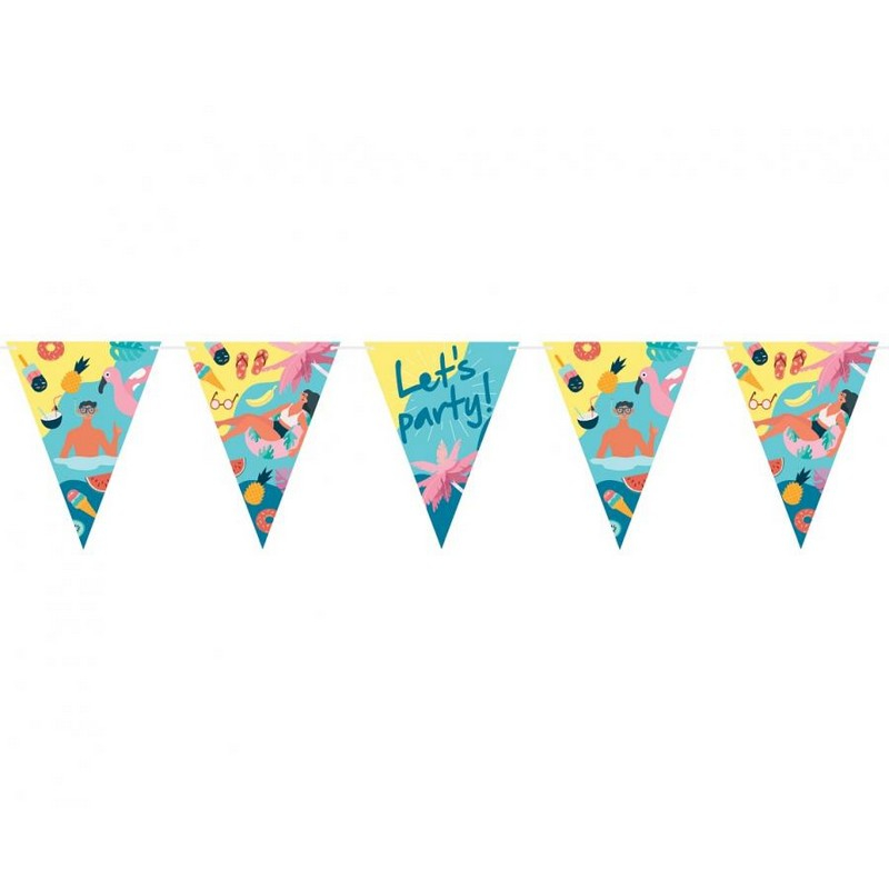 Summer Beach Vimpelguirlande - 1 stk (2,7 m) | Sommer Guirlander - Temashop