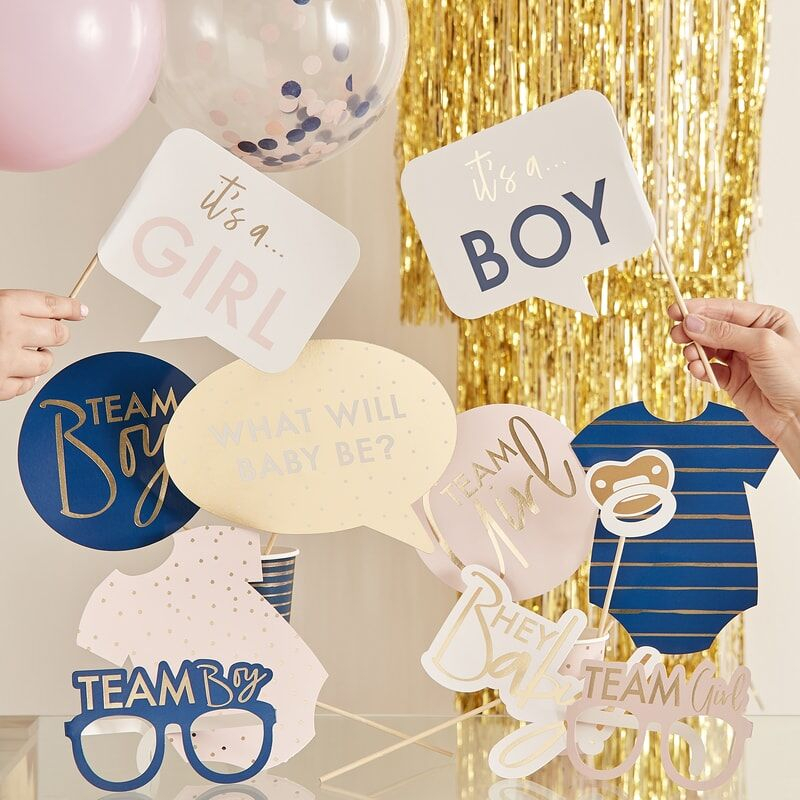 Gender Reveal Selfie Props