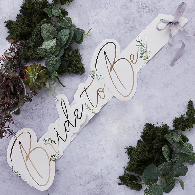 Geometric Bride To Be Skråbånd - 1 stk (1 m) | Bachelorette Skråbånd - Temashop