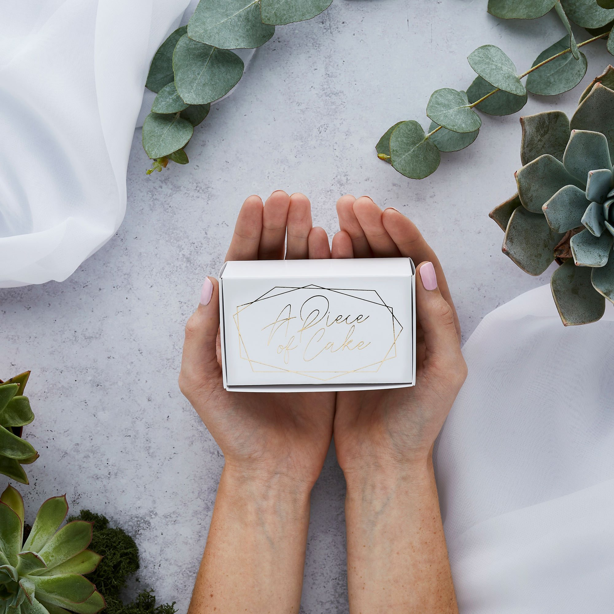 Geometric Bryllup Kageæsker - 10 stk (10 x 4 cm) | Bryllup Æsker - Temashop