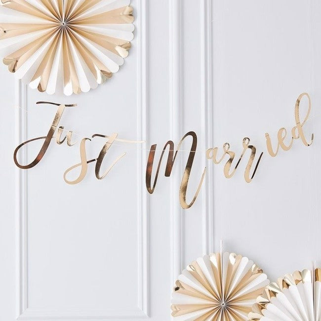 Just Married Guirlande Guld