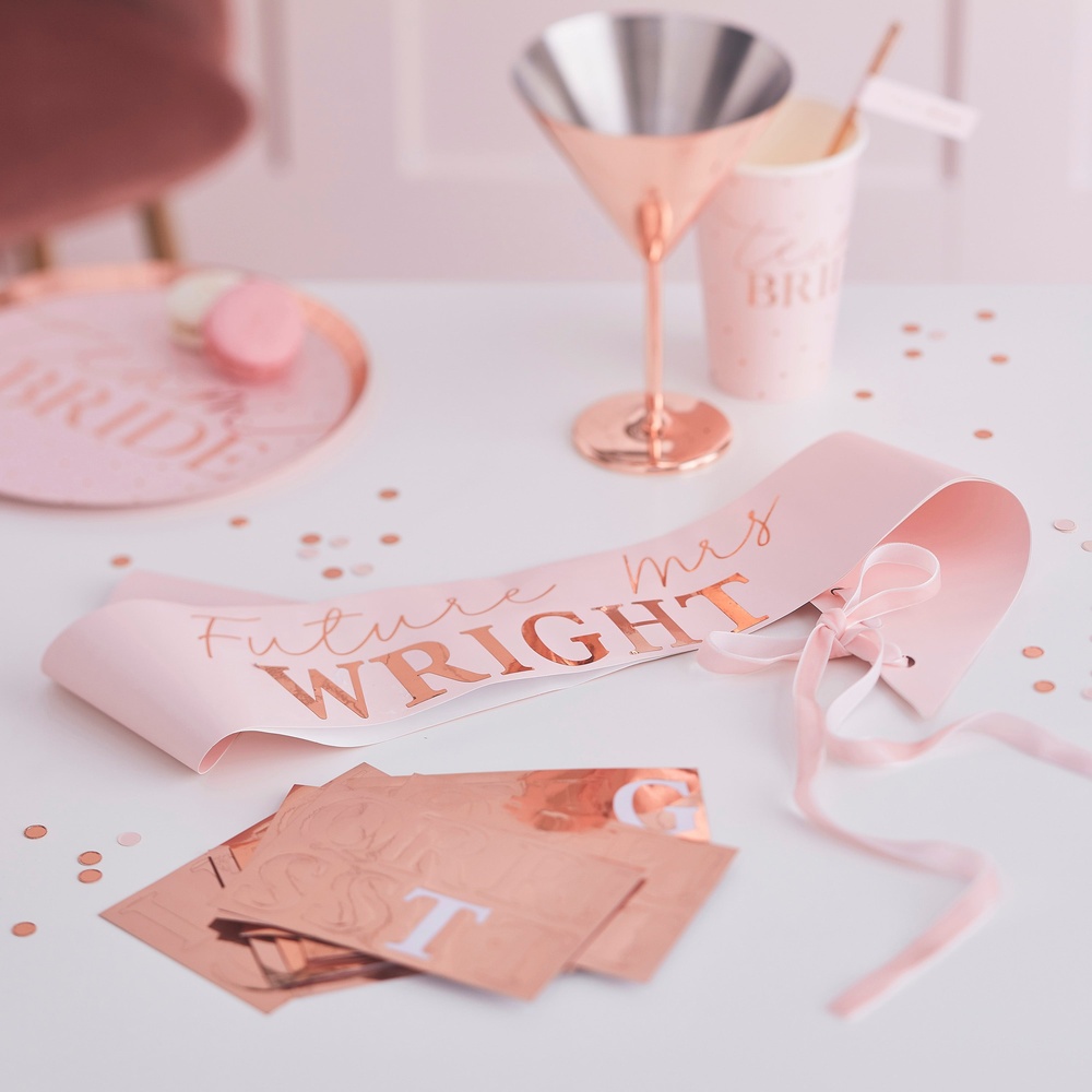 Personaliseret Bride To Be Skråbånd - 1 stk | Bachelorette Skråbånd - Temashop