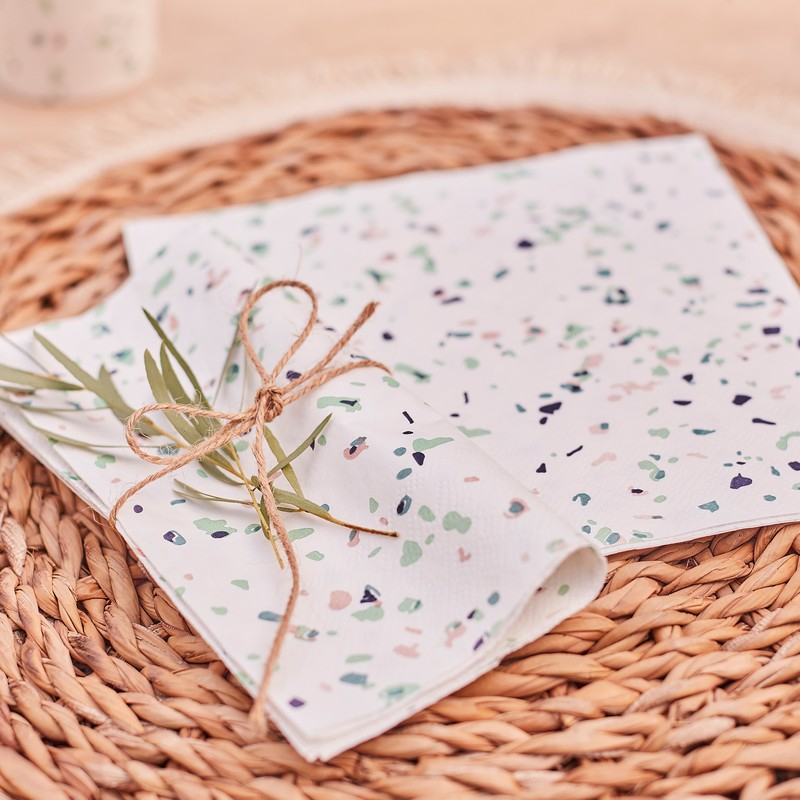 Terrazzo Eco Servietter - 16 stk (33 x 33 cm) - Temashop