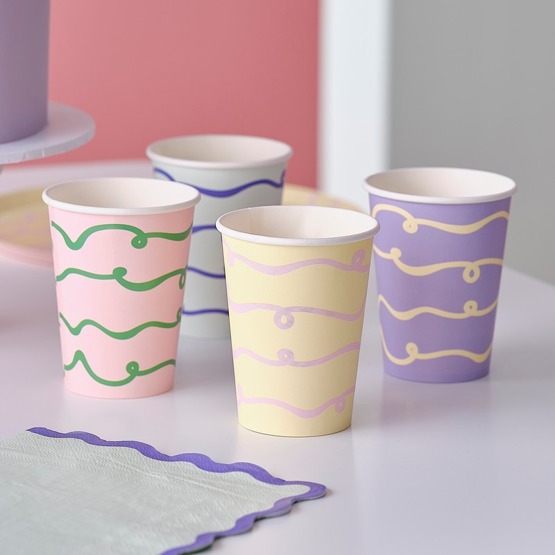 Pastel Bølge Papkrus - 8 stk (250 ml) - Temashop