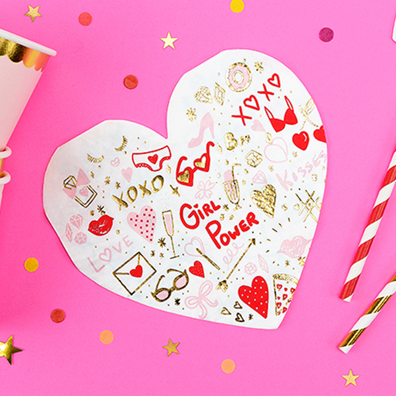 Girl Power Servietter - 20 stk (32 x 30 cm) - Temashop