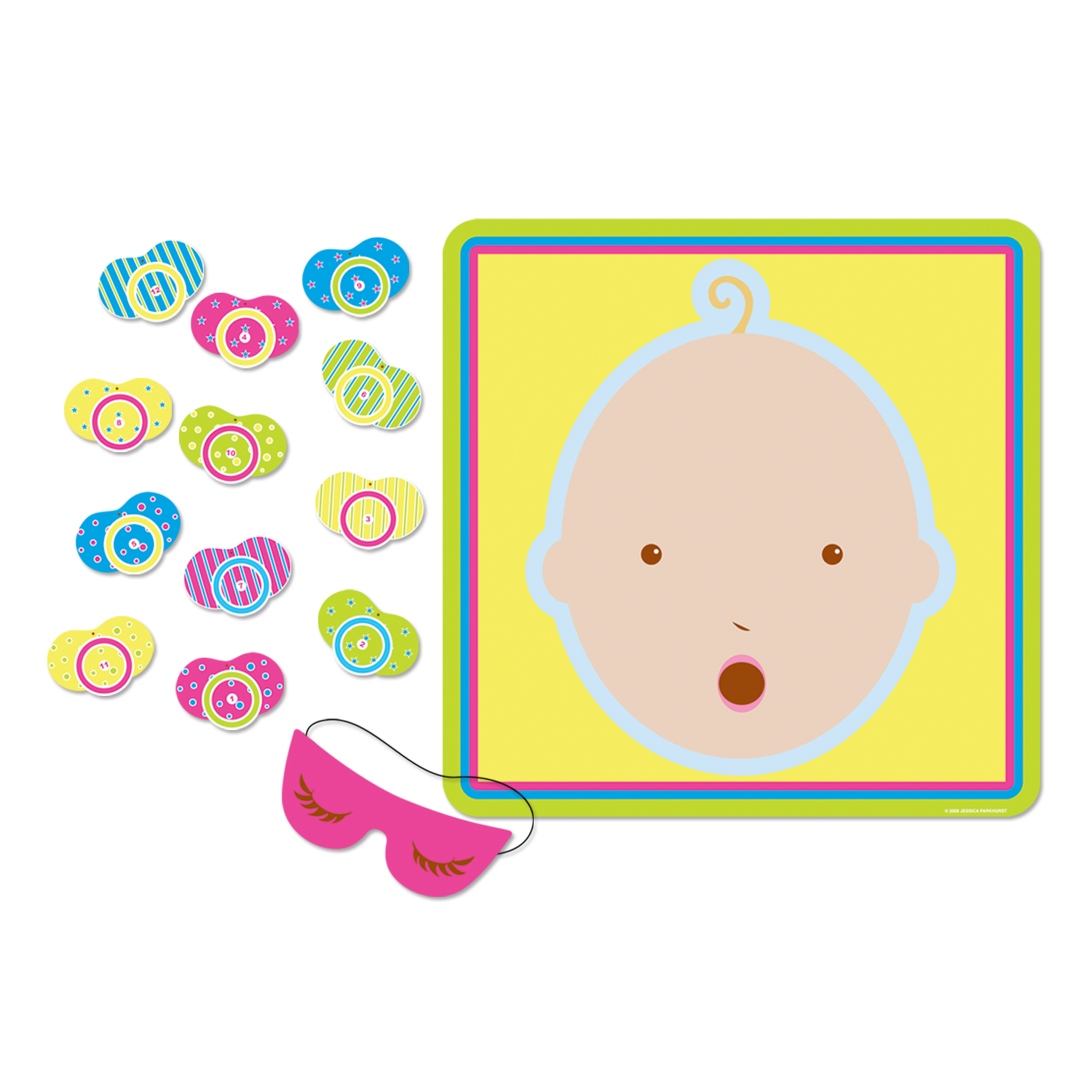 Giv Babyen Sut Spil - 1 stk (43 x 47 cm) | Babyshower Selskabsspil - Temashop