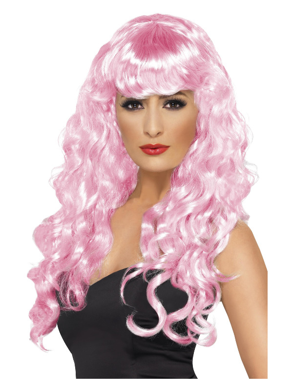 Glamourparyk Lyserød | Pink tema Paryk - Hovedtilbehør - Temashop