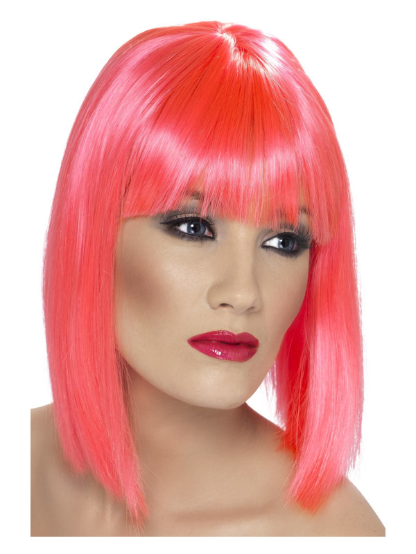 Glamparyk Neonpink | Pink tema Paryk - Hovedtilbehør - Temashop