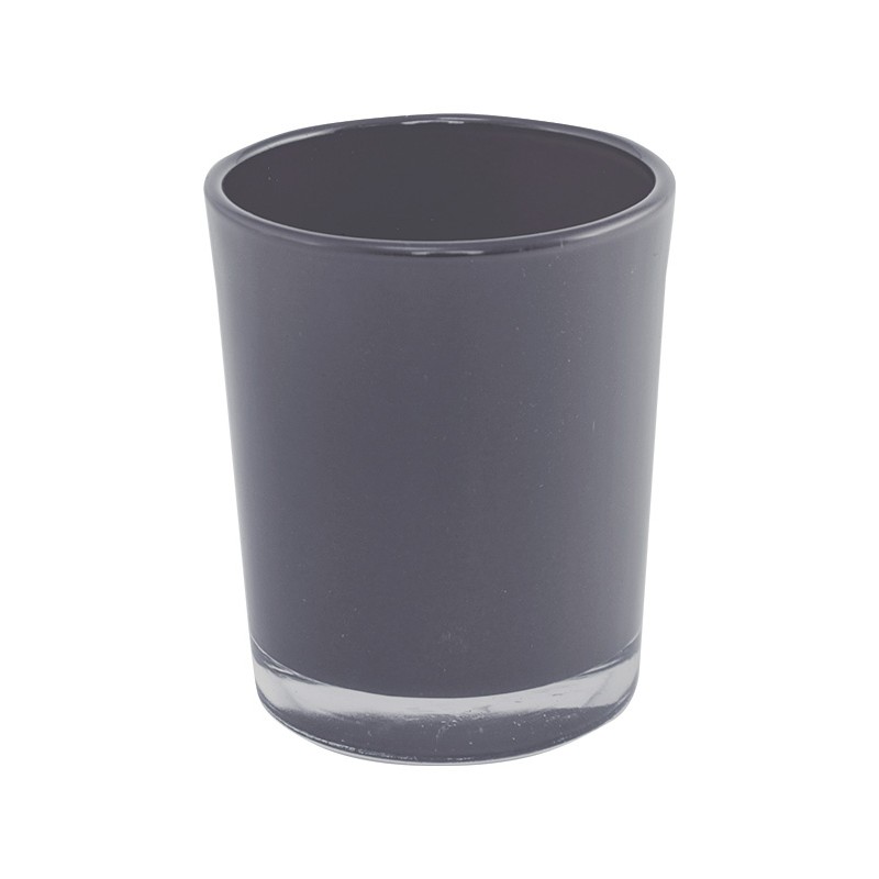 Glas Fyrfadsstage Grå - 1 stk (5,6 x 6,5 cm) - Temashop