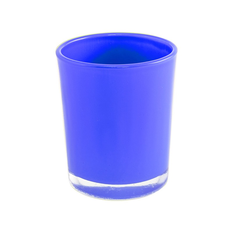 Glas Fyrfadsstage Kongeblå - 1 stk (5,6 x 6,5 cm) | Blåt tema Lys / lysestager - Temashop