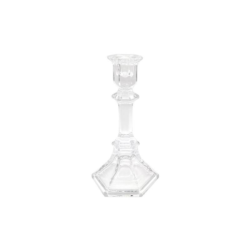 Glas Lysestage Klar - 1 stk (10,5 x 10,5 x 24,5 cm) - Temashop