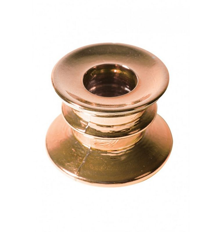 Glas Lysestage Rosaguld