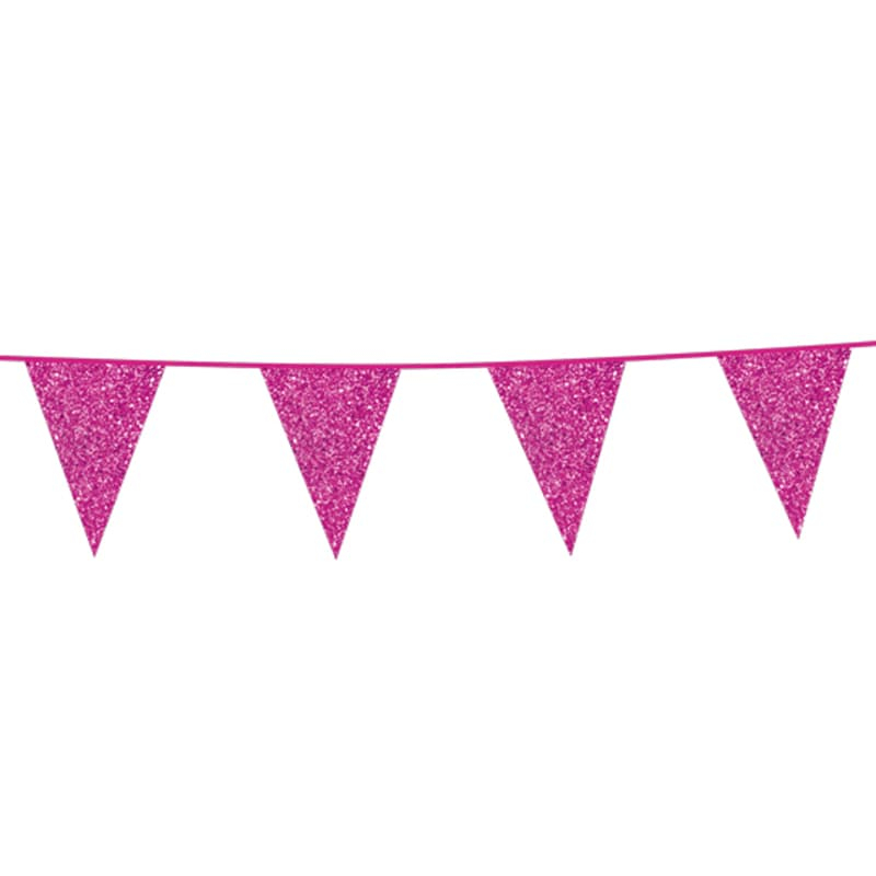 Glimmer Flagguirlande Pink
